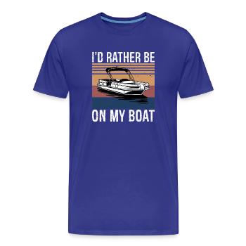 I'd Rather Be On My Boat Shirt Boat Captain Boat - Männer Premium Bio T-Shirt - Königsblau - Vorne - Damien (186cm)