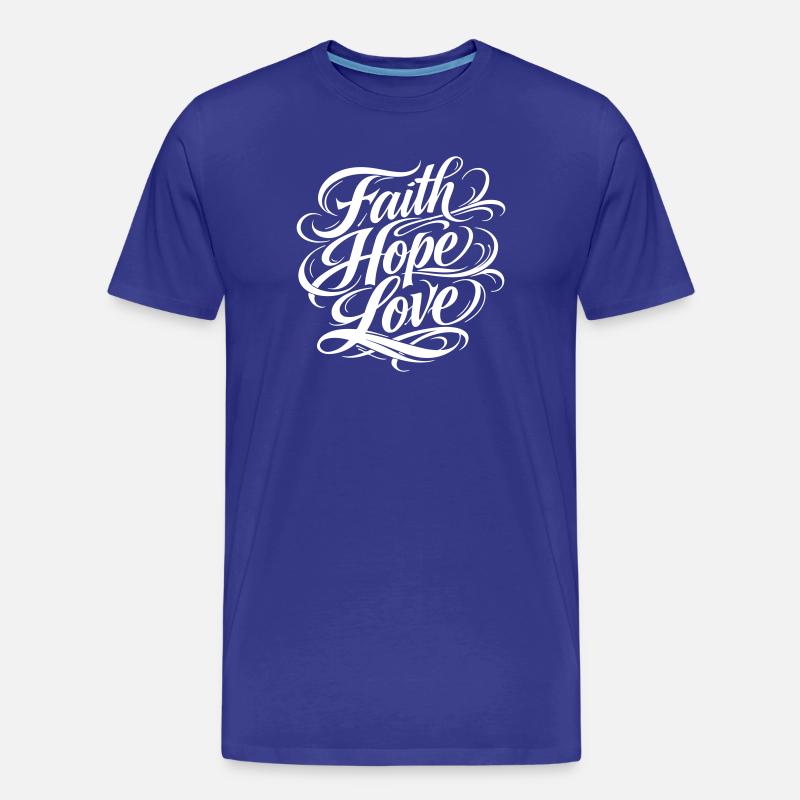Glaube Hoffnung Liebe Christlich - Männer Premium Bio T-Shirt - Königsblau