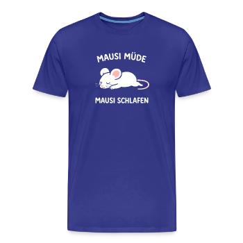 Mausi müde - Mausi schlafen | Süße Maus - Männer Premium Bio T-Shirt - Königsblau - Vorne - Damien (186cm)