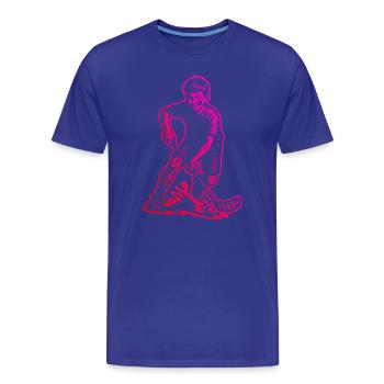 Thème puriste du floorball - T-shirt bio Premium Homme - bleu roi - Devant - Damien (186cm)