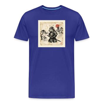 Samouraï guerrier japonais capybara - T-shirt bio Premium Homme - bleu roi - Devant - Damien (186cm)