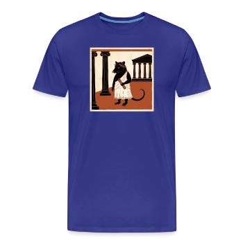 Rat romain dans Toge dans l’Antiquité - T-shirt bio Premium Homme - bleu roi - Devant - Damien (186cm)