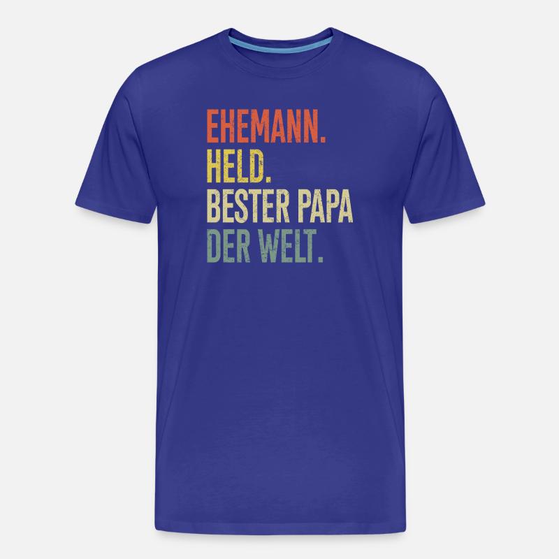 Held Papa Bester Ehemann - Männer Premium Bio T-Shirt - Königsblau