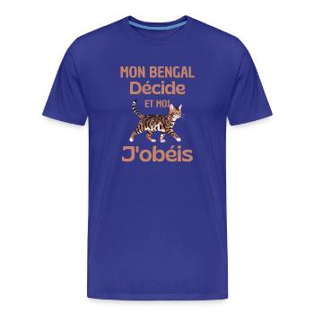 My Bengal decides, I obey - Men's Premium Organic T-Shirt - royal blue - Front - Damien (186cm)
