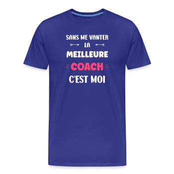 coach - T-shirt bio Premium Homme - bleu roi - Devant - Damien (186cm)