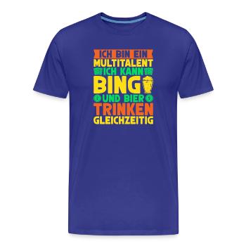 Bingo Game Je suis un multi-talents Bingo en canette et bière - T-shirt bio Premium Homme - bleu roi - Devant - Damien (186cm)