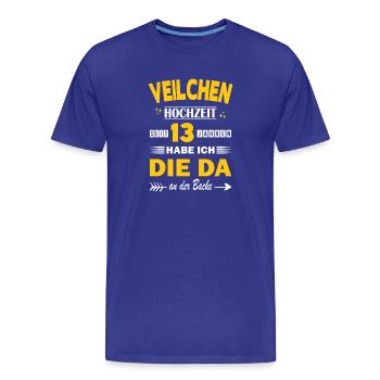 Violet Wedding 13 Wedding Anniversary Husband - Men's Premium Organic T-Shirt - royal blue - Front - Damien (186cm)