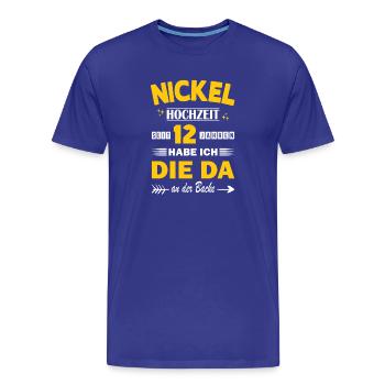 Nickel Wedding 12e anniversaire de mariage Mari - T-shirt bio Premium Homme - bleu roi - Devant - Damien (186cm)