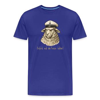 Matrose Schaf – Fresse Halten - Männer Premium Bio T-Shirt - Königsblau - Vorne - Damien (186cm)