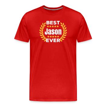 Best Jason Ever Legend Name Gift - Men's Premium Organic T-Shirt - red - Front - Damien (186cm)