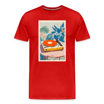 Tropical Turntable Vibe - T-shirt bio Premium Homme - rouge - Devant - Damien (186cm)