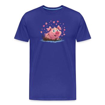 Le Cochon dans le Cœur de Boue - T-shirt bio Premium Homme - bleu roi - Devant - Damien (186cm)