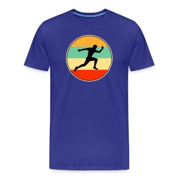 Male Runner Retro Sunset Vintage Athlete Sport Gif - Men's Premium Organic T-Shirt - royal blue - Front - Damien (186cm)