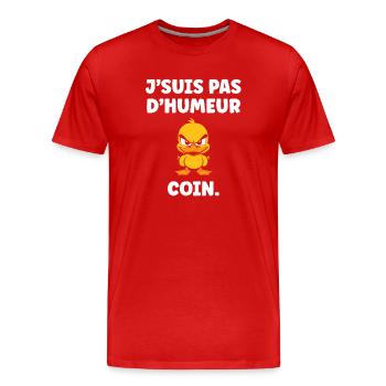 I'm not in the mood, Corner – Grumpy Duck - Men's Premium Organic T-Shirt - red - Front - Damien (186cm)