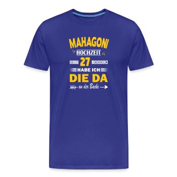 Mahogany Wedding 27th Wedding Anniversary Husband - Men's Premium Organic T-Shirt - royal blue - Front - Damien (186cm)
