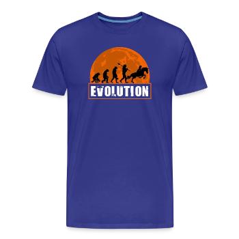 Pferderennsport-Entwicklung, Reitsport, Jockey, Sonnenuntergang - Männer Premium Bio T-Shirt - Königsblau - Vorne - Damien (186cm)