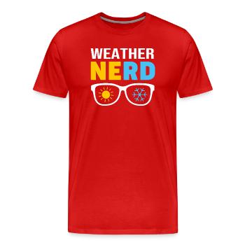 Storm Meteorology Meteorologist Tornado - Men's Premium Organic T-Shirt - red - Front - Damien (186cm)