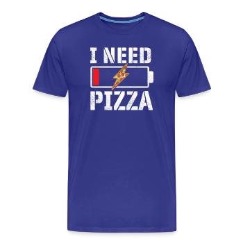 Ich brauche Pizza lustiges Essen Zitat Pizzaliebhaber - Männer Premium Bio T-Shirt - Königsblau - Vorne - Damien (186cm)