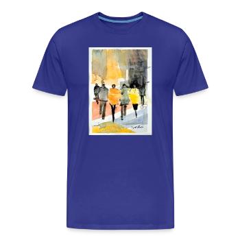 Mode populaire - T-shirt bio Premium Homme - bleu roi - Devant - Damien (186cm)