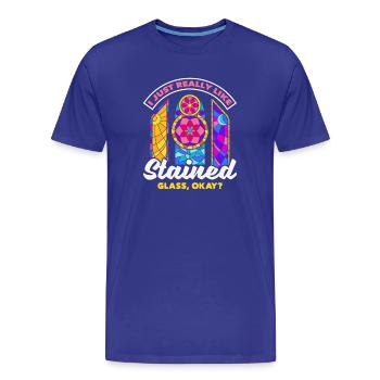 Stained Glass Art Stained Glass Artist - Men's Premium Organic T-Shirt - royal blue - Front - Damien (186cm)