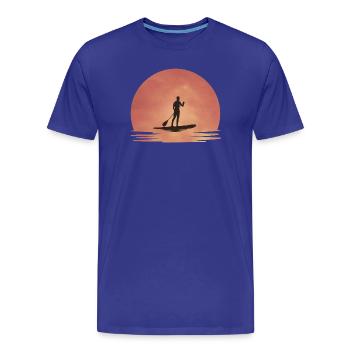 Sunset SUP – Tranquillité sur l’eau - T-shirt bio Premium Homme - bleu roi - Devant - Damien (186cm)