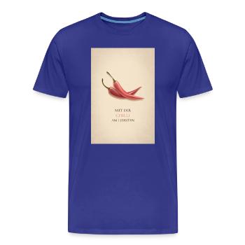 With you Chilli best - Men's Premium Organic T-Shirt - royal blue - Front - Damien (186cm)