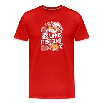 L’endroit est une bière de soirée alcoolisée - T-shirt bio Premium Homme - rouge - Devant - Damien (186cm)