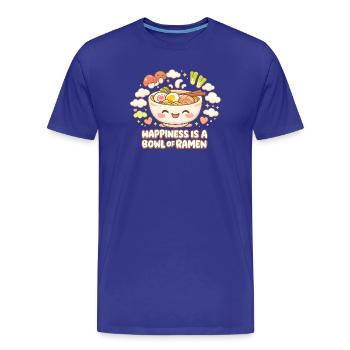 Bol de Ramen Kawaii - T-shirt bio Premium Homme - bleu roi - Devant - Damien (186cm)