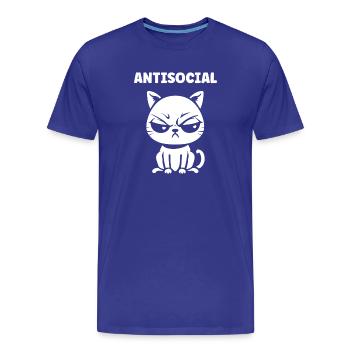 Antisozialer Schwarz-Weiß-Chat - Männer Premium Bio T-Shirt - Königsblau - Vorne - Damien (186cm)