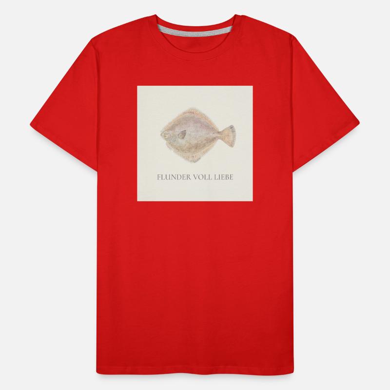 Plie pleine d’amour – Déclaration du poisson doux T-shirt bio Premium Homme