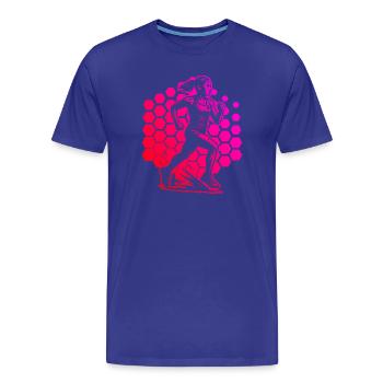 Modernes Running Artwork - Männer Premium Bio T-Shirt - Königsblau - Vorne - Damien (186cm)