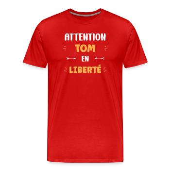 Tom - T-shirt bio Premium Homme - rouge - Devant - Damien (186cm)