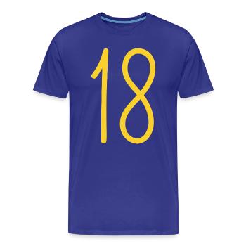 18 - Men's Premium Organic T-Shirt - royal blue - Front - Damien (186cm)