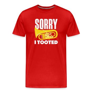 Vintage Euphonium Player - Men's Premium Organic T-Shirt - red - Front - Damien (186cm)