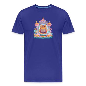 Trône du Roi du Hibou du Sucre - T-shirt bio Premium Homme - bleu roi - Devant - Damien (186cm)