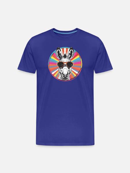 Sonnenbrillen-Esel im Regenbogen - Männer Premium Bio T-Shirt - Königsblau