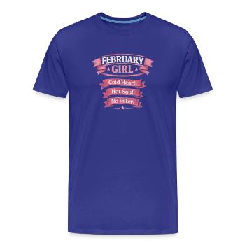 February Girl: Cold Heart Hot Soul - Männer Premium Bio T-Shirt - Königsblau - Vorne - Damien (186cm)
