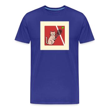 Chats, joueur de tennis, tennis - T-shirt bio Premium Homme - bleu roi - Devant - Damien (186cm)