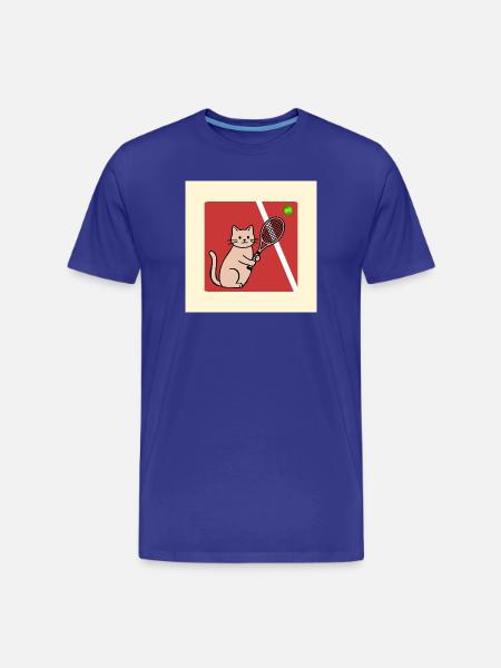 Cats, Tennis Player, Tennis - Men's Premium Organic T-Shirt - royal blue