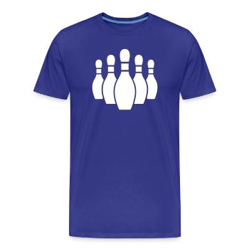 Bowling Pins Silhouette - Männer Premium Bio T-Shirt - Königsblau - Vorne - Damien (186cm)