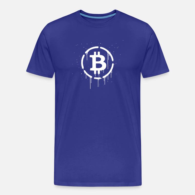 Bitcoin Logo Graffiti Krypto - Männer Premium Bio T-Shirt - Königsblau