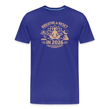 Atmung und Neustart | gute Vorsätze 2026 - Männer Premium Bio T-Shirt - Königsblau - Vorne - Damien (186cm)