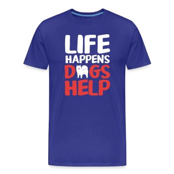 Thérapeute en thérapie canine Éducateur canin - T-shirt bio Premium Homme - bleu roi - Devant - Damien (186cm)