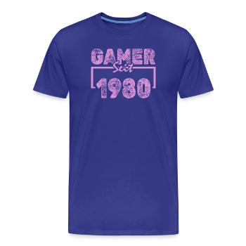1980 - Männer Premium Bio T-Shirt - Königsblau - Vorne - Damien (186cm)