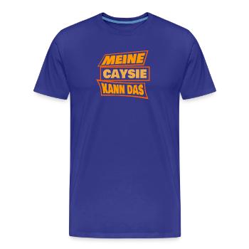 Caysie als Caysie - Männer Premium Bio T-Shirt - Königsblau - Vorne - Damien (186cm)