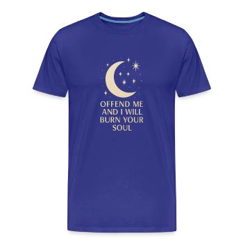 Menace au clair de lune : Brûlez votre âme - T-shirt bio Premium Homme - bleu roi - Devant - Damien (186cm)