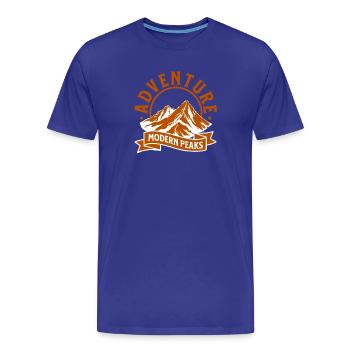 Moderne Bergabenteuer Peaks - Männer Premium Bio T-Shirt - Königsblau - Vorne - Damien (186cm)