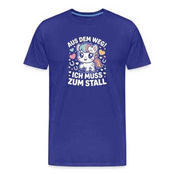 En s’écartant vers les chevaux des écuries - T-shirt bio Premium Homme - bleu roi - Devant - Damien (186cm)