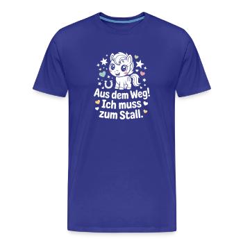 En s’écartant vers les chevaux des écuries - T-shirt bio Premium Homme - bleu roi - Devant - Damien (186cm)