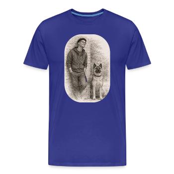 Matt & Holly - T-shirt bio Premium Homme - bleu roi - Devant - Damien (186cm)